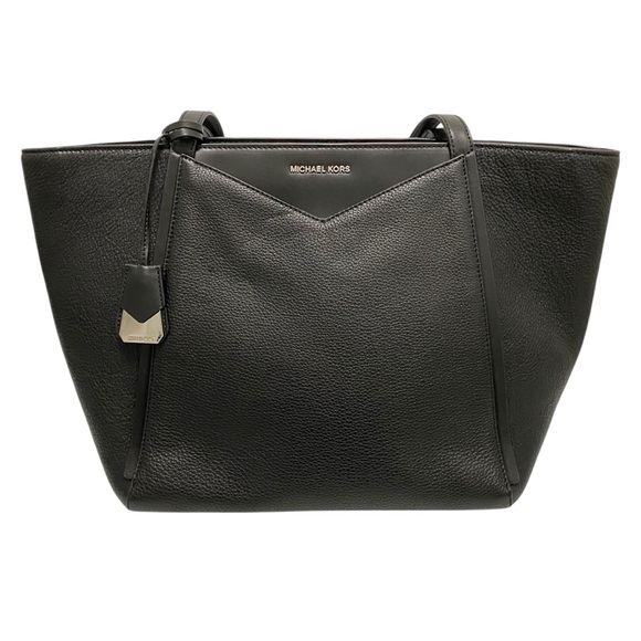 Michael Kors Black Leather Tote Bag - Picture 1 of 9